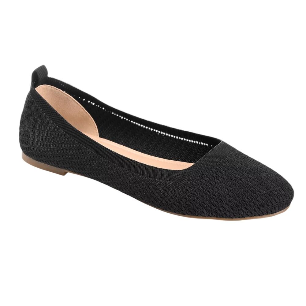 Journee Women's Maryann Knit Ballet Flats Black Size 7 N